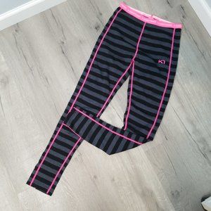 KARI TRAA Ulla Merino Wool leggings Black Neon Pin